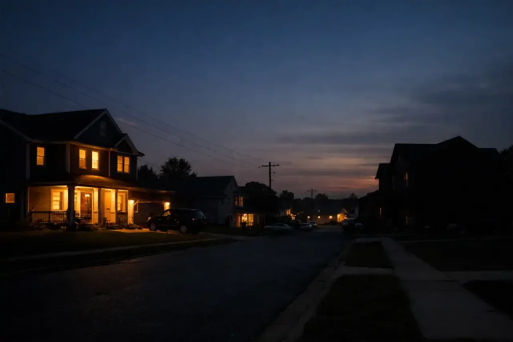 Power outages can affect entire neighborhoods, often without warning.